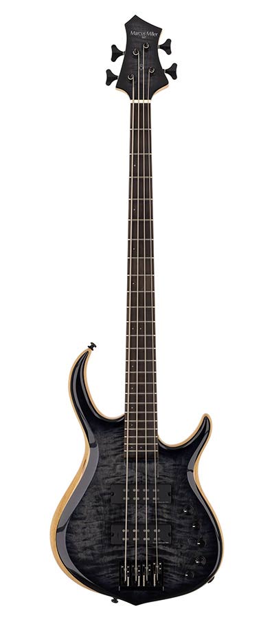 Sire Basses - M7+ S4/TBK - swamp ash + solid maple 4-string bass guitar transparent black – Transparent Black
