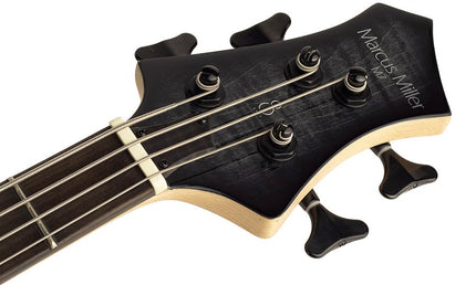 swamp ash + solid maple 4-string bass guitar transparent black