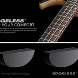 Sire Basses - M7+ S4/tbk - Swamp Ash + Solid Maple 4-String Bass Guitar – Transparent Black