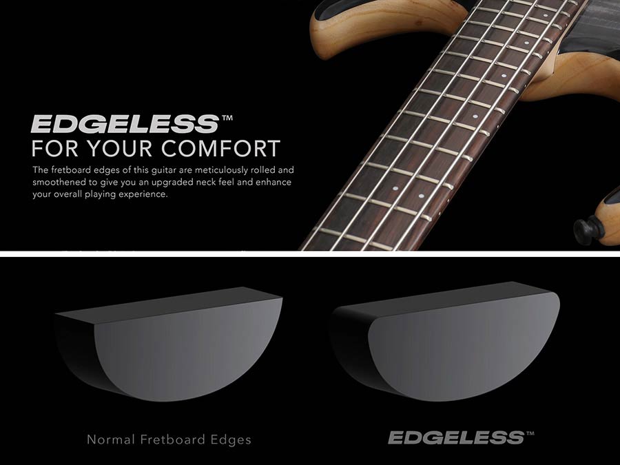 Sire Basses - M7+ S4/tbk - Swamp Ash + Solid Maple 4-String Bass Guitar – Transparent Black