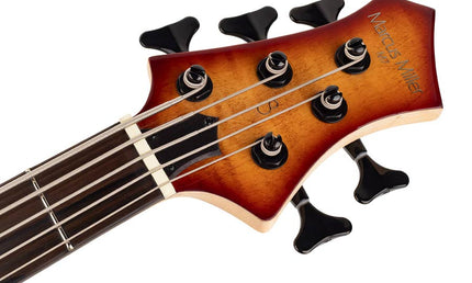 alder + solid maple 5-string bass guitar brown