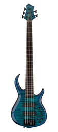 alder + solid maple 5-string bass guitar transparent blue