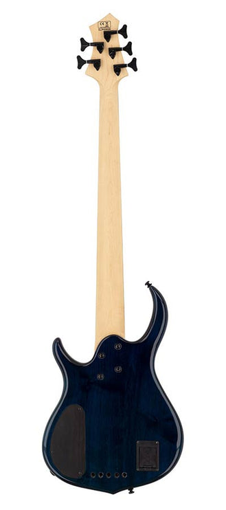 alder + solid maple 5-string bass guitar transparent blue