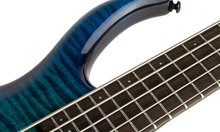 alder + solid maple 5-string bass guitar transparent blue