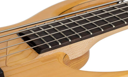 swamp ash + solid maple 5-string bass guitar natural