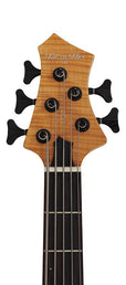 swamp ash + solid maple 5-string bass guitar natural