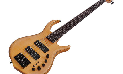 swamp ash + solid maple 5-string bass guitar natural