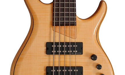 swamp ash + solid maple 5-string bass guitar natural