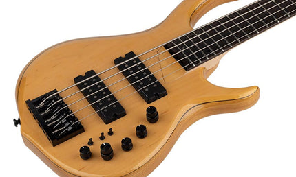 swamp ash + solid maple 5-string bass guitar natural