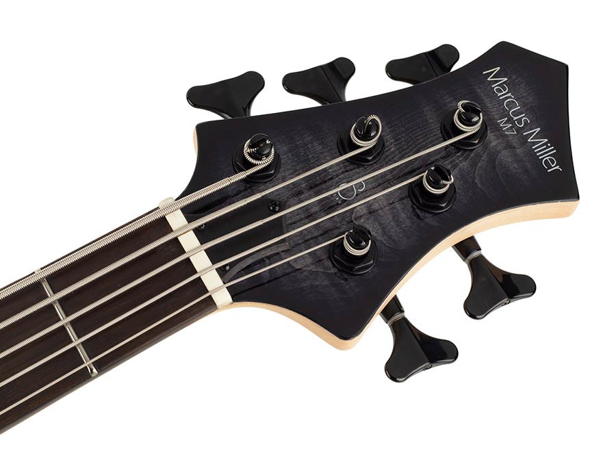 Sire Basses - M7+ S5/tbk - Swamp Ash + Solid Maple 5-String Bass Guitar – Transparent Black