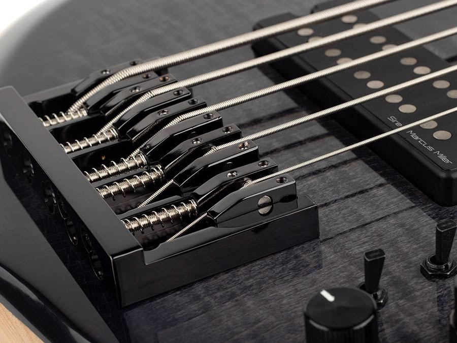 Sire Basses - M7+ S5/tbk - Swamp Ash + Solid Maple 5-String Bass Guitar – Transparent Black