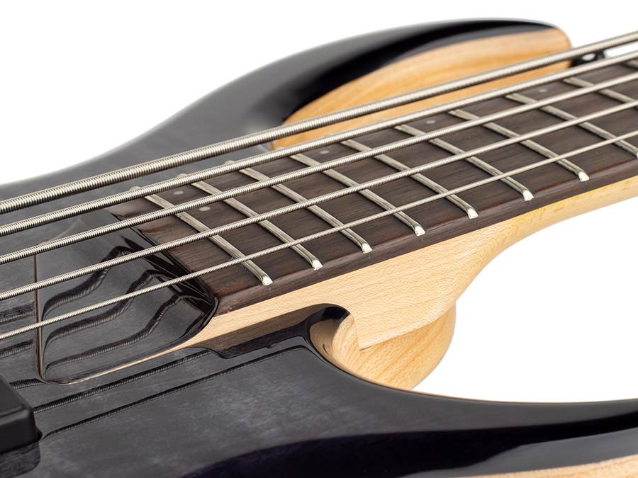 Sire Basses - M7+ S5/tbk - Swamp Ash + Solid Maple 5-String Bass Guitar – Transparent Black
