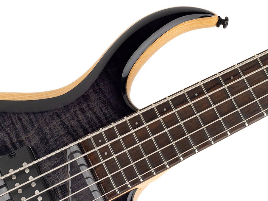 Sire Basses - M7+ S5/tbk - Swamp Ash + Solid Maple 5-String Bass Guitar – Transparent Black