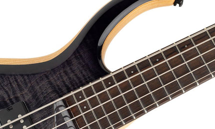 swamp ash + solid maple 5-string bass guitar transparent black