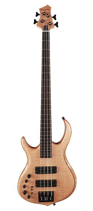 lefty swamp ash + solid maple 4-string bass guitar natural