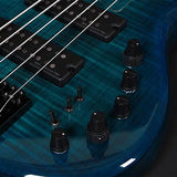 Sire Basses - M7+ S4l/tbk - Lefty Swamp Ash + Solid Maple 4-String Bass Guitar – Transparent Black