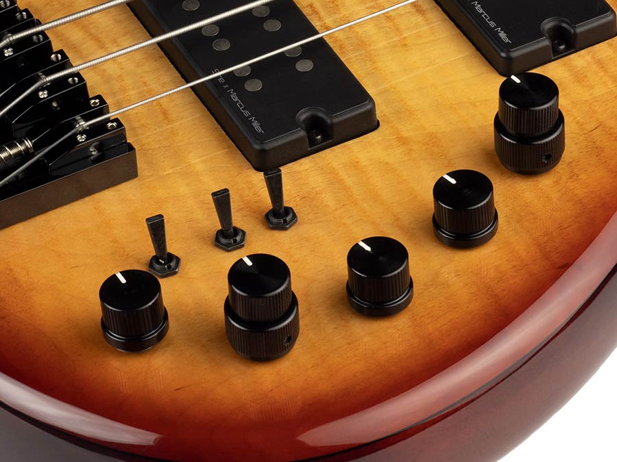 Sire Basses - M7+ A4f/brs - Fretless Alder + Solid Maple 4-String Bass Guitar – Brown