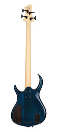 fretless alder + solid maple 4-string bass guitar transparent blue