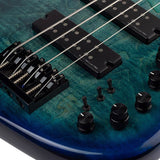 Sire Basses - M7+ A4f/tbl - Fretless Alder + Solid Maple 4-String Bass Guitar – Transparent Blue