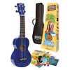 soprano ukulele pack, blue, with essentials accessory pack