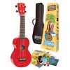 soprano ukulele pack, red, with essentials accessory pack