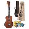 concert ukulele pack, transparent brown, with essentials accessory pack