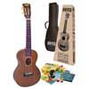 tenor ukulele pack, transparent brown, with essentials accessory pack