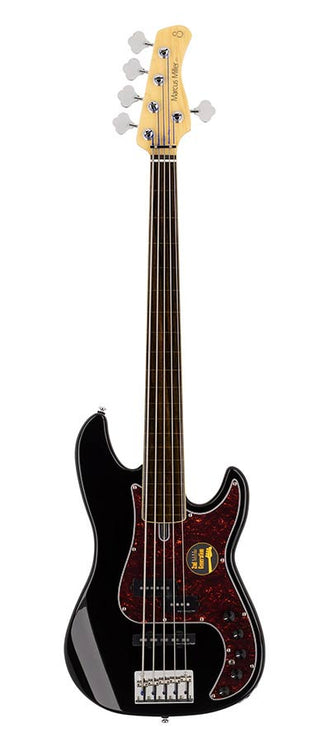 fretless alder 5-string active bass guitar black