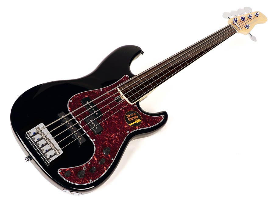 Sire Basses - P7+ A5f/bk - Fretless Alder 5-String Active Bass Guitar – Black
