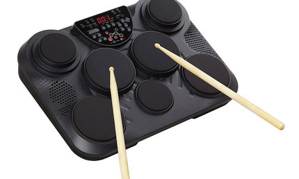 table drum with 7 pads, touch sensitive, 2 Pad Pedals, incl.Drumsticks