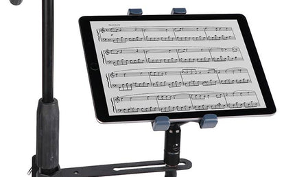 universal tablet holder for stand, fits tube dia 25.4mm, with 360° spring loaded clamping system