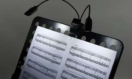 music stand light fixture with 2x 6 LEDs, with adjustable brightness, 3xAAA 1.5v included