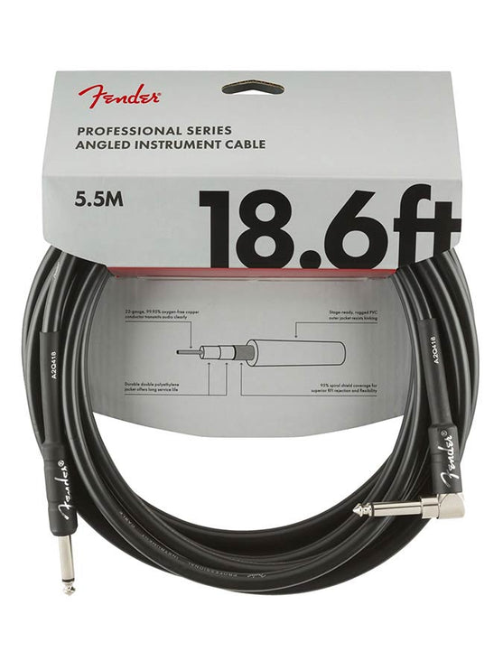 Fender - 990820019 - instrument cable, 18 – Angled, Black