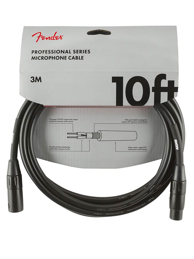 Fender - 990820022 - microphone cable – 10Ft, Black
