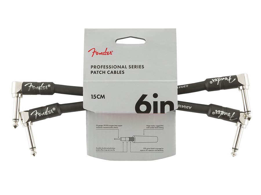 patch cable (2 pcs), 6", 2x angled, black