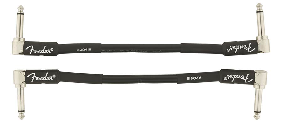 Fender - 990820023 - Patch Cable (2 Pcs), 6", 2X Angled, Black