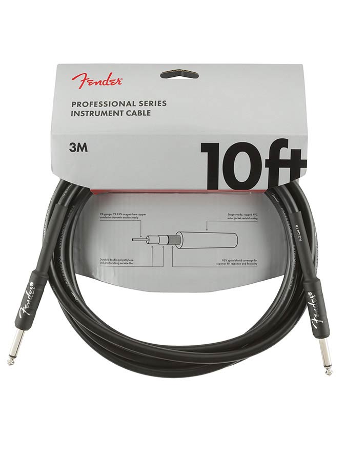 Fender - 990820024 - instrument cable – 10Ft, Black