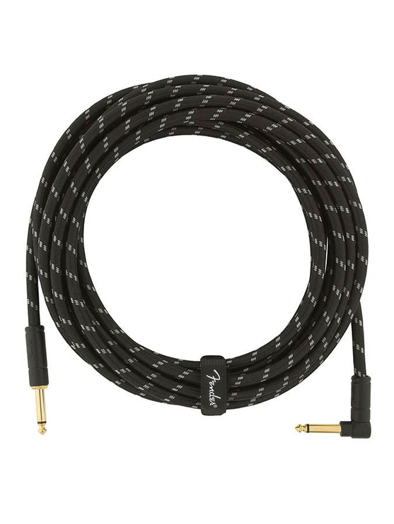 Fender - 990820079 - Instrument Cable, 18.6Ft, 1X Angled, Black Tweed
