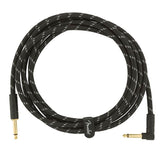 Fender - 990820090 - Instrument Cable, 10Ft, 1X Angled, Black Tweed