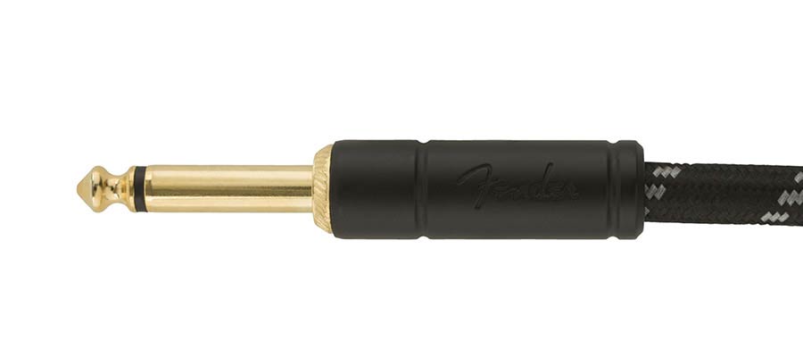 Fender - 990820090 - Instrument Cable, 10Ft, 1X Angled, Black Tweed