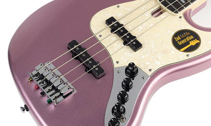 alder 4-string active bass guitar burgundy mist