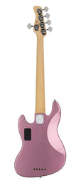 alder 5-string active bass guitar burgundy mist