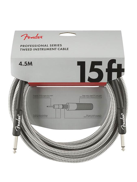 Fender - 990820066 - instrument cable – 15Ft, White