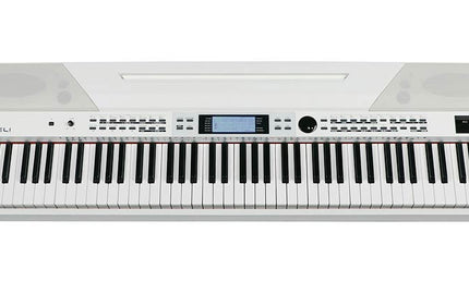 digital stage piano with accompaniment, 88 keys hammer action (K6), 2 x 20 watt - white