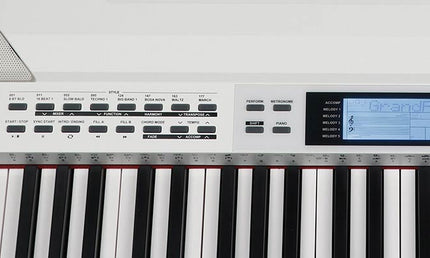 digital stage piano with accompaniment, 88 keys hammer action (K6), 2 x 20 watt - white