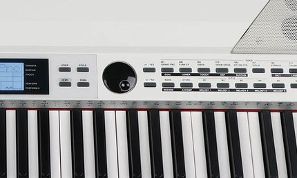 digital stage piano with accompaniment, 88 keys hammer action (K6), 2 x 20 watt - white