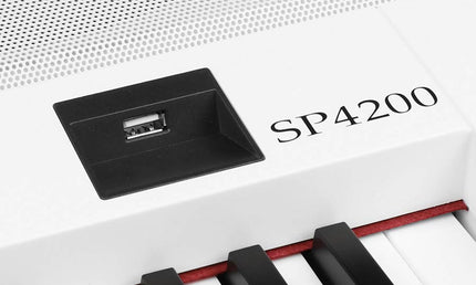 digital stage piano with accompaniment, 88 keys hammer action (K6), 2 x 20 watt - white