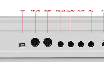 digital stage piano with accompaniment, 88 keys hammer action (K6), 2 x 20 watt - white