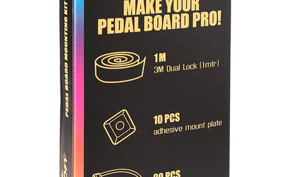 pedal board mounting kit: 3M Dual Lock (1mtr), 10pcs adhesive mount plate, 20pcs cable tie