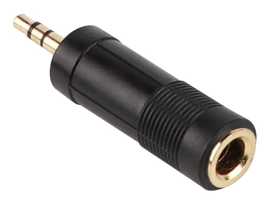 Boston - AT-120-G - Adaptor, 6,3mm Jack Female Stereo, 3,5mm Jack Male Stereo, Gold